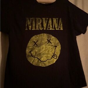 Nirvana Black T-Shirt with Gold Graphic